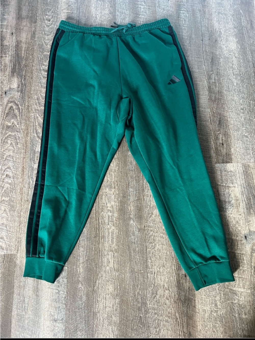 Adidas 3- Stripe Fleece Cuffed Sweatpants-Size 2XL